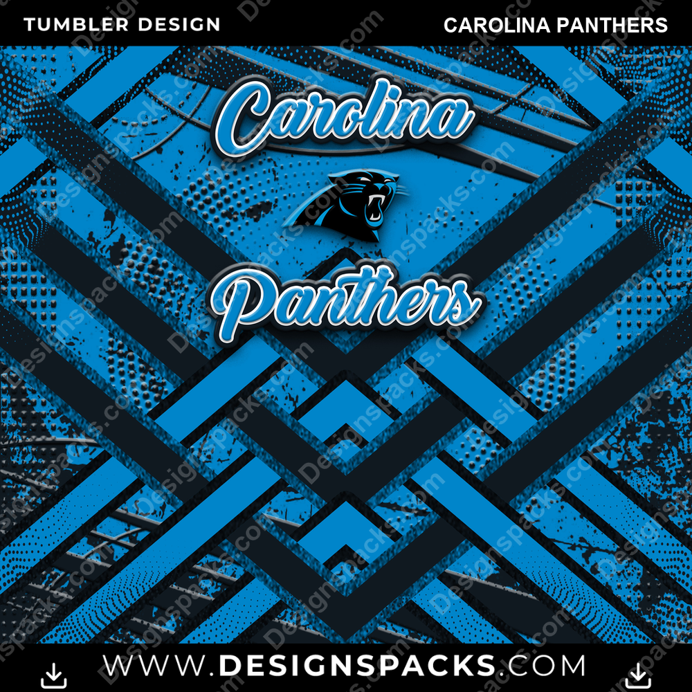 Football Glitter Stripe Carolina Panthers NFL Football Tumbler Digital Wrap Design Download
