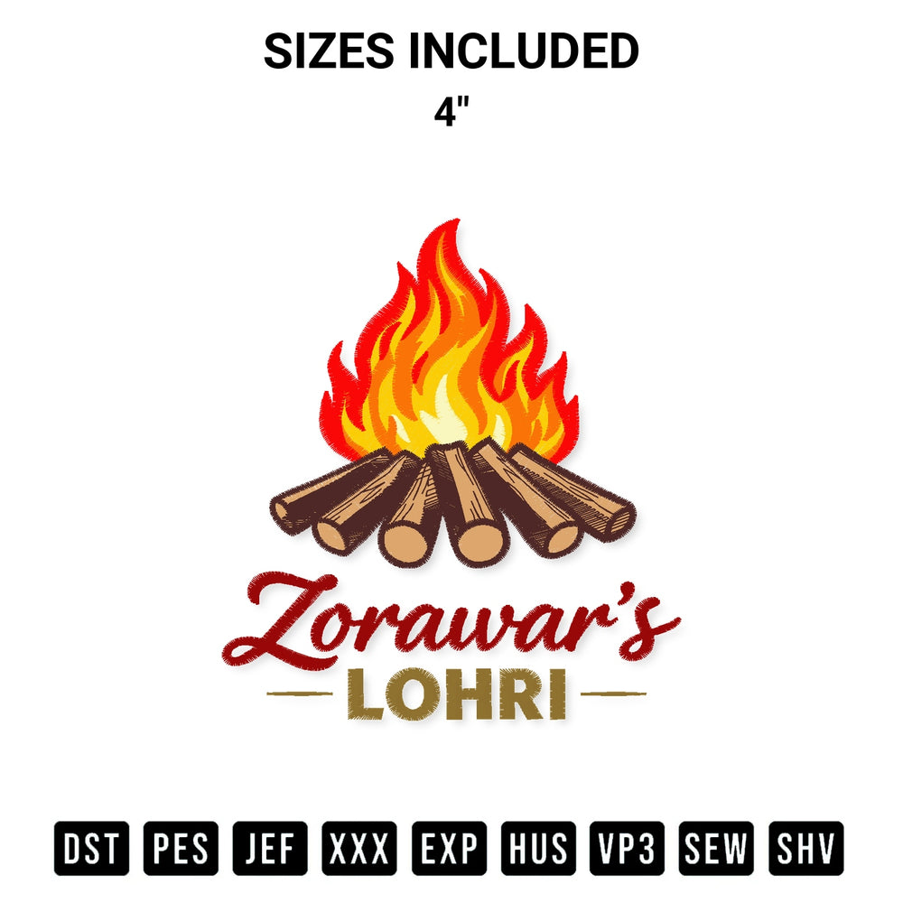 Shop the Lorawars Lohri Embroidery Design machine embroidery pattern at Designspacks.com. Beautifully digitized for flawless stitching on any fabric. Available sizes: 4".