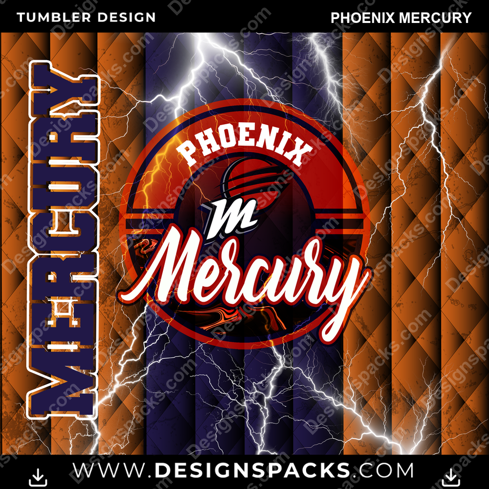 Basketball Diamond Phoenix Mercury Tumbler Digital Wrap Design