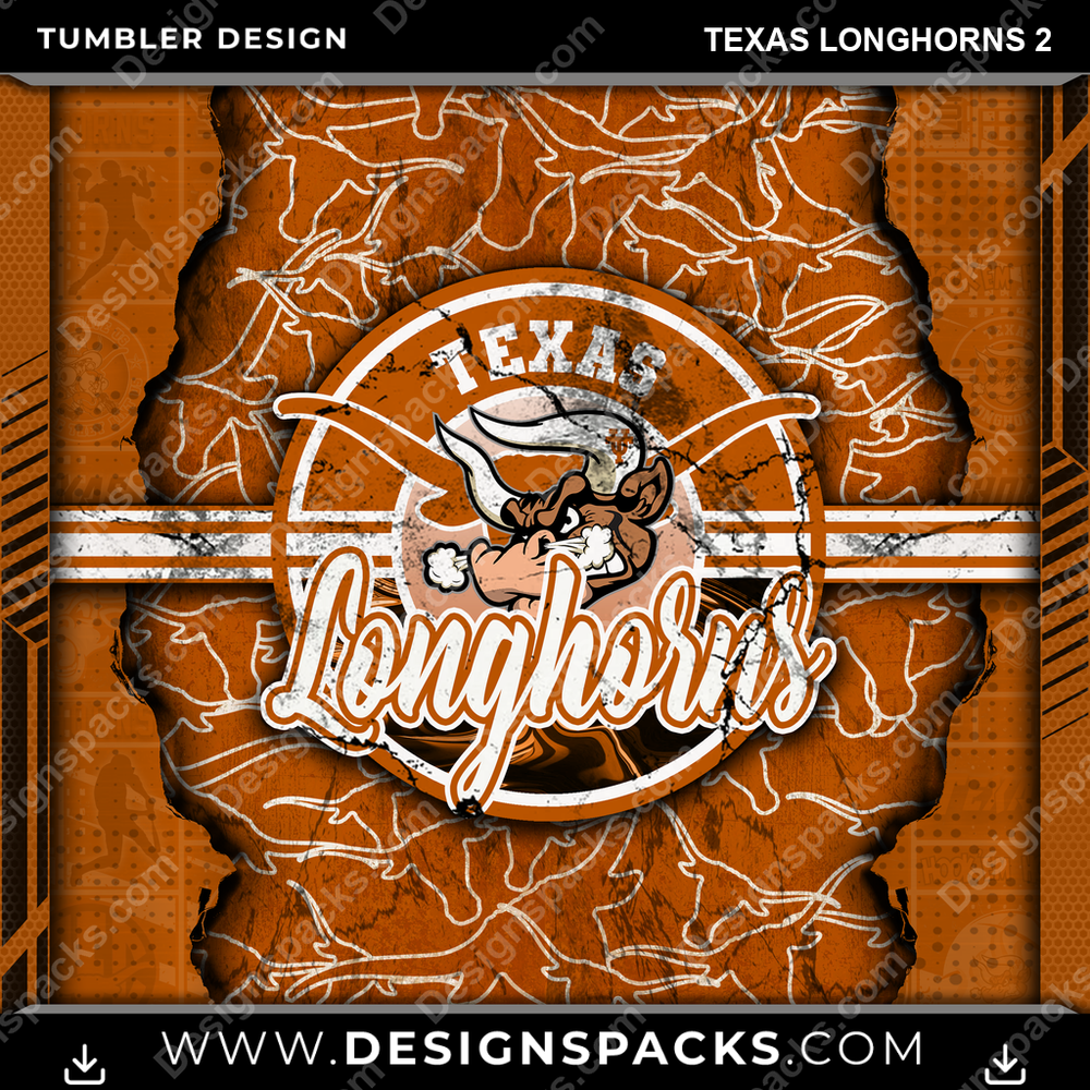 College Sport Ripped Texas Longhorns 2 NCAA College Sport Tumbler Digital Wrap Design Download