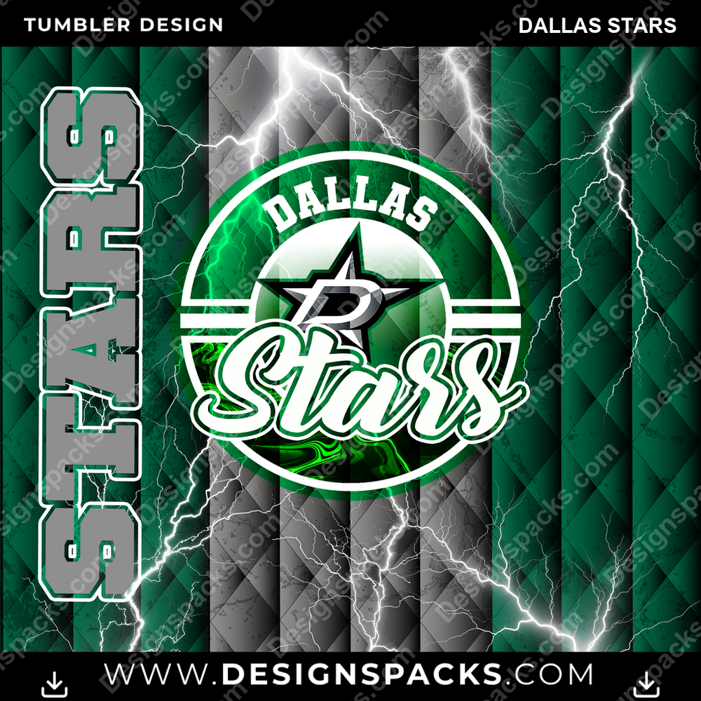 Ice Hockey Diamond Dallas Stars NHL Hockey Tumbler Digital Wrap Design Download