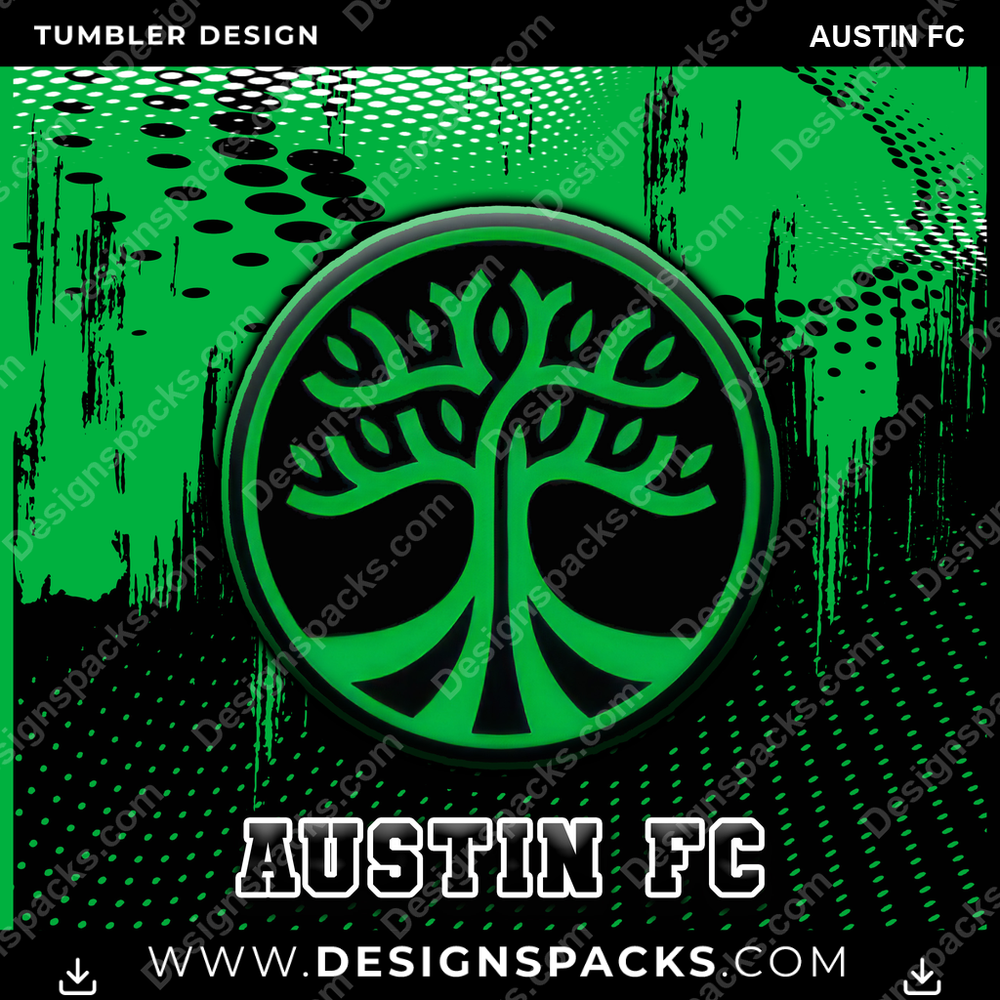 US Soccer Dot Logo Austin FC Tumbler Digital Wrap Design
