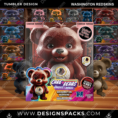 Football Care Bear Box Washington Redskins Tumbler Digital Wrap Design