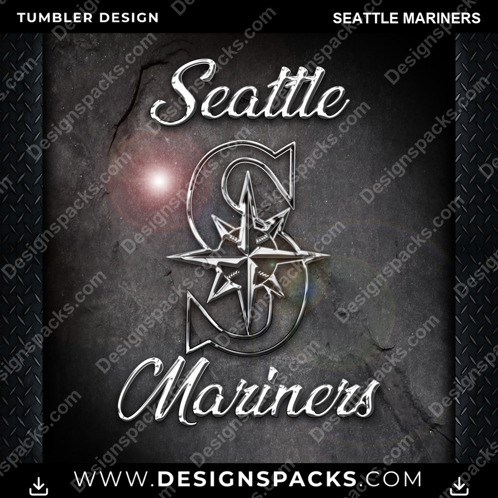 Vaso de béisbol Chrome Seattle Mariners Diseño de envoltorio digital