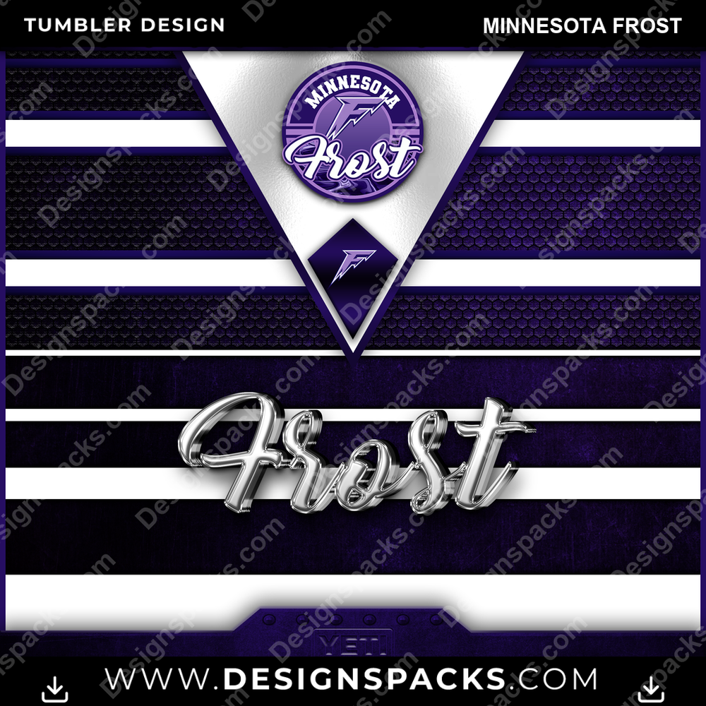 Hockey YETI Minnesota Frost NHL Hockey Tumbler Digital Wrap Design Download