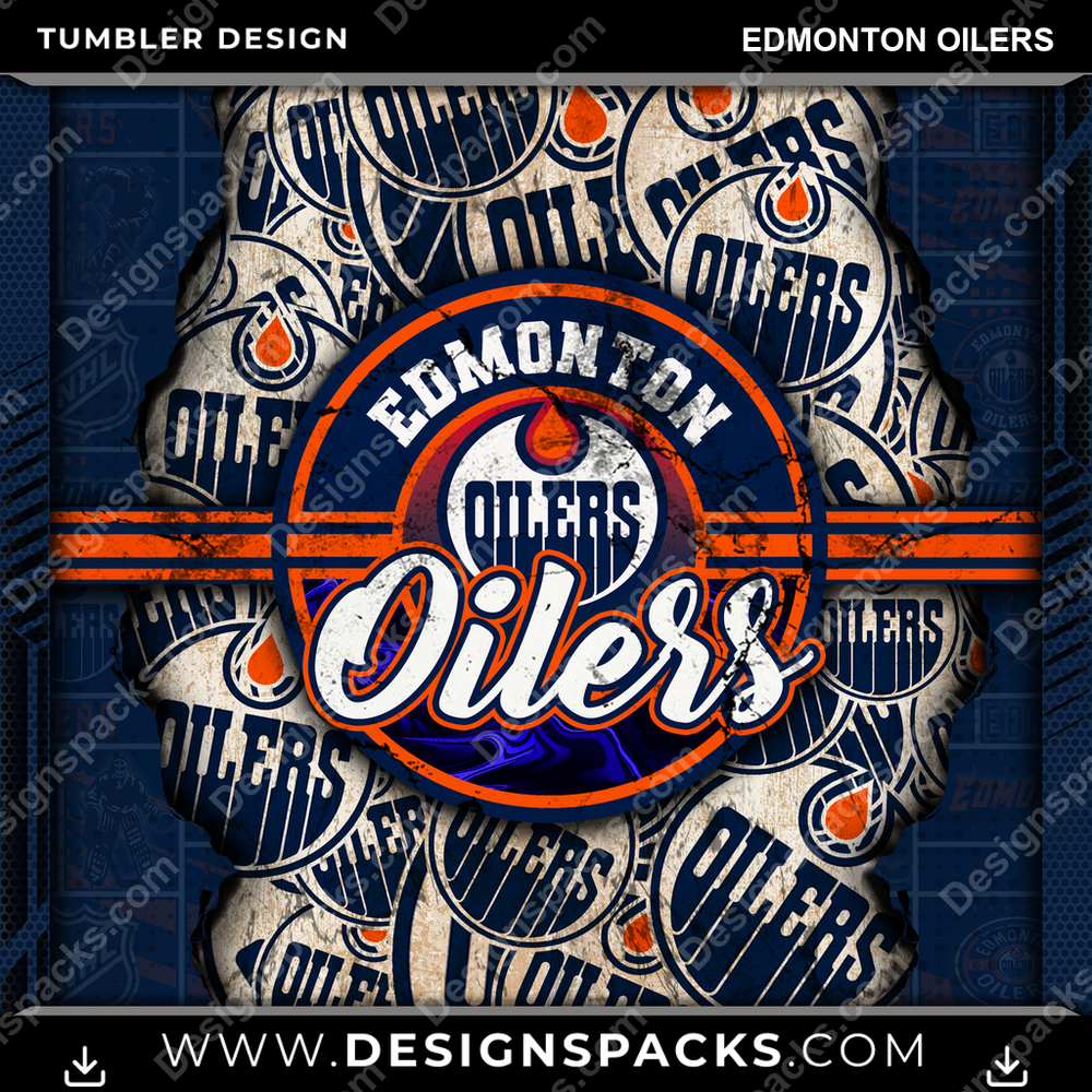 Hockey Ripped Edmonton Oilers NHL Hockey Tumbler Digital Wrap Design Download