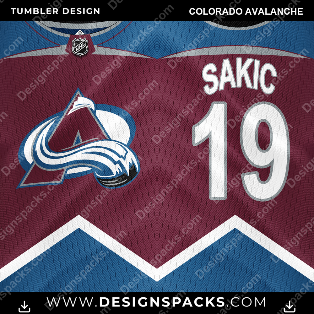 Ice Hockey Jersey Colorado Avalanche NHL Hockey Tumbler Digital Wrap Design Download