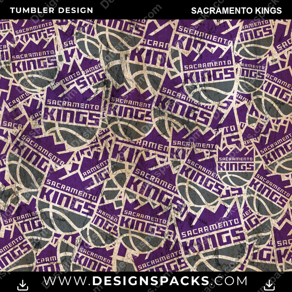 Basketball Logo BG Sacramento Kings Tumbler Digital Wrap Design