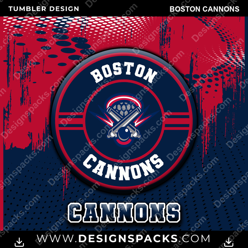 Lacrosse Dot Logo Boston Cannons Tumbler Digital Wrap Design