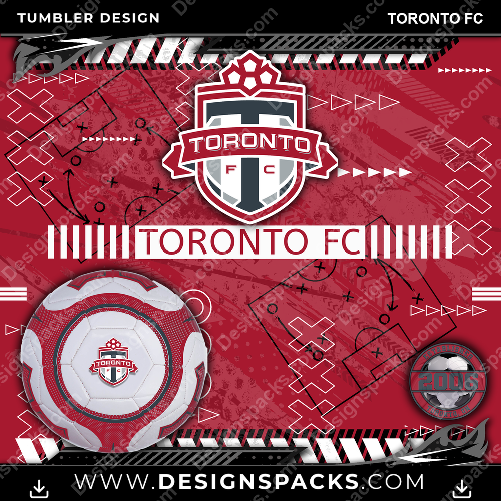 Soccer Xs & Os Toronto FC MLS Soccer Tumbler Digital Wrap Design Download