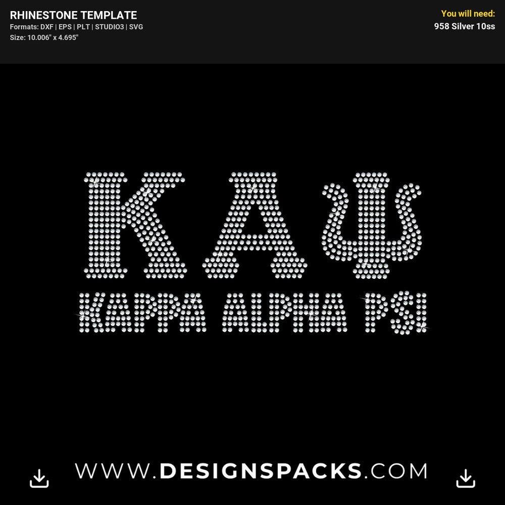 Kappa Alpha Psi Fraternity Crest Rhinestone Digital Template