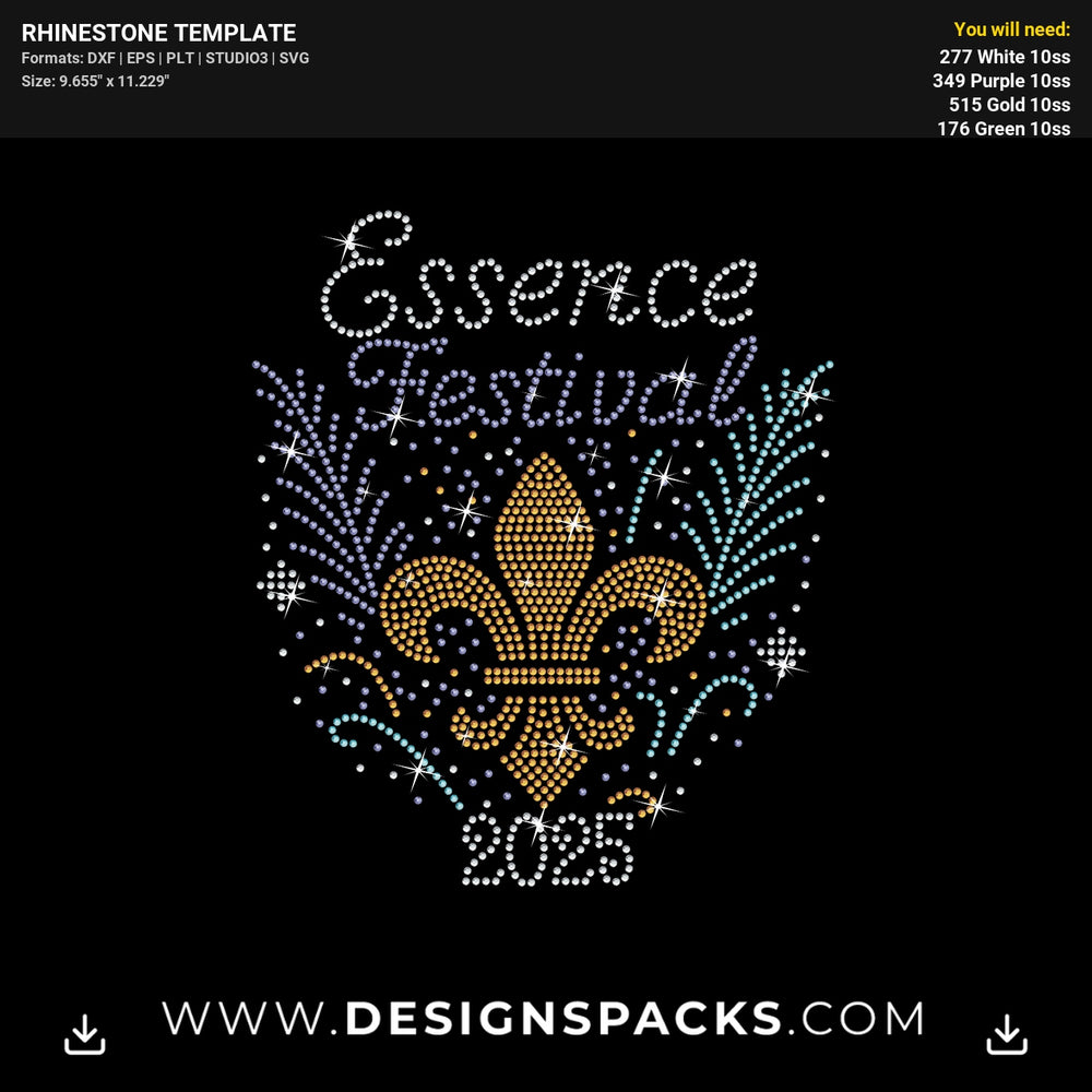 Essence Festival Rhinestone Digital Template