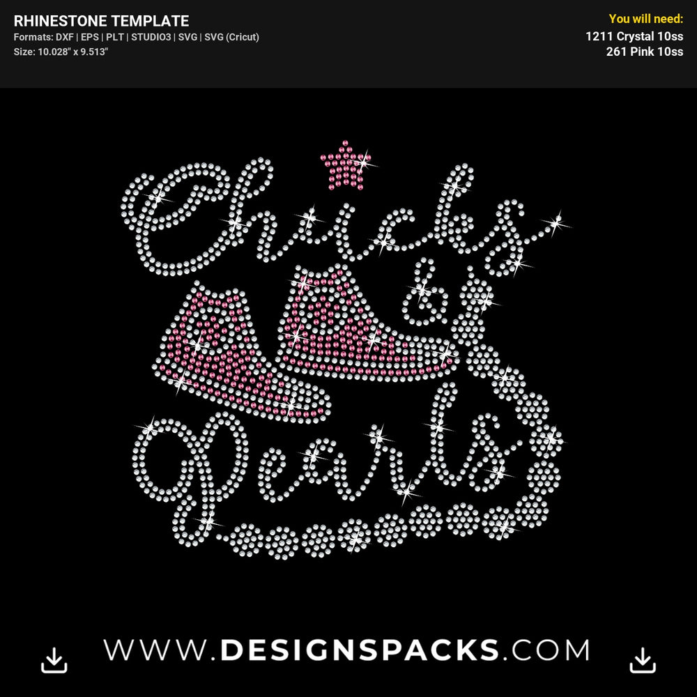 Chucks Pearls Hi Top Rhinestone Digital Template