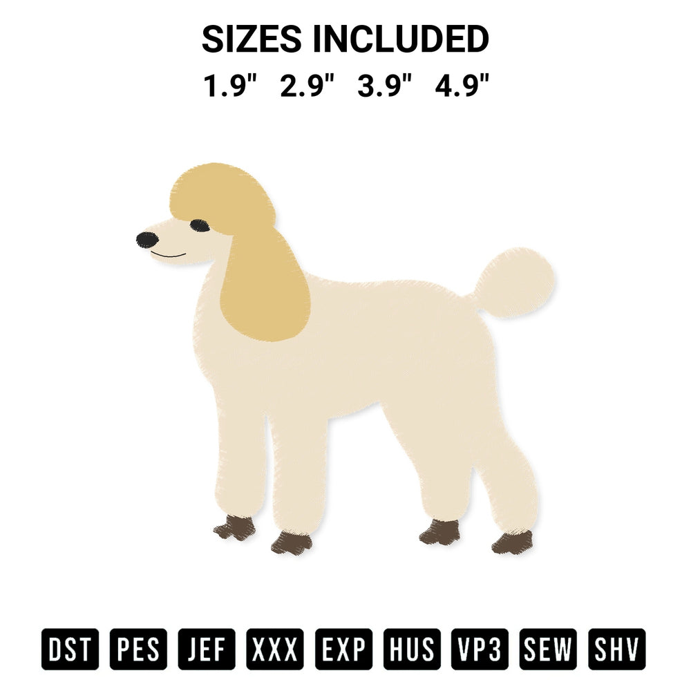 Get the Poodle Dog Embroidery Design embroidery design for your custom crafts! Premium digitized files available for instant download at Designspacks.com. Available sizes: 1.9", 2.9", 3.9", 4.9".