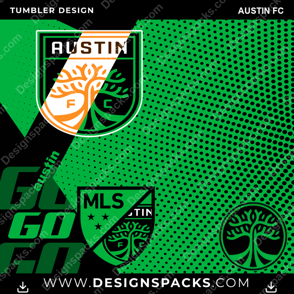 US Soccer GO Austin FC Tumbler Digital Wrap Design