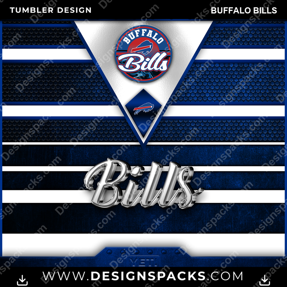 Football YETI Buffalo Bills Tumbler Digital Wrap Design