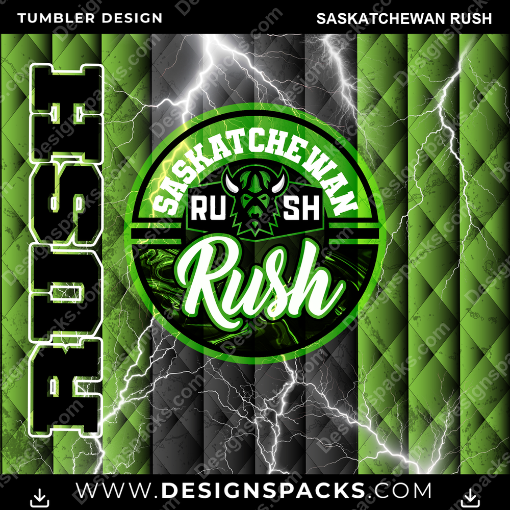 Lacrosse Diamond Saskatchewan Rush Tumbler Digital Wrap Design