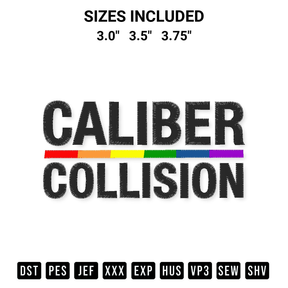 Create amazing crafts with the Caliber Collision Embroidery Design embroidery file. High-quality digital download from Designspacks.com, perfect for beginners and pros. Available sizes: 3.0", 3.5", 3.75".