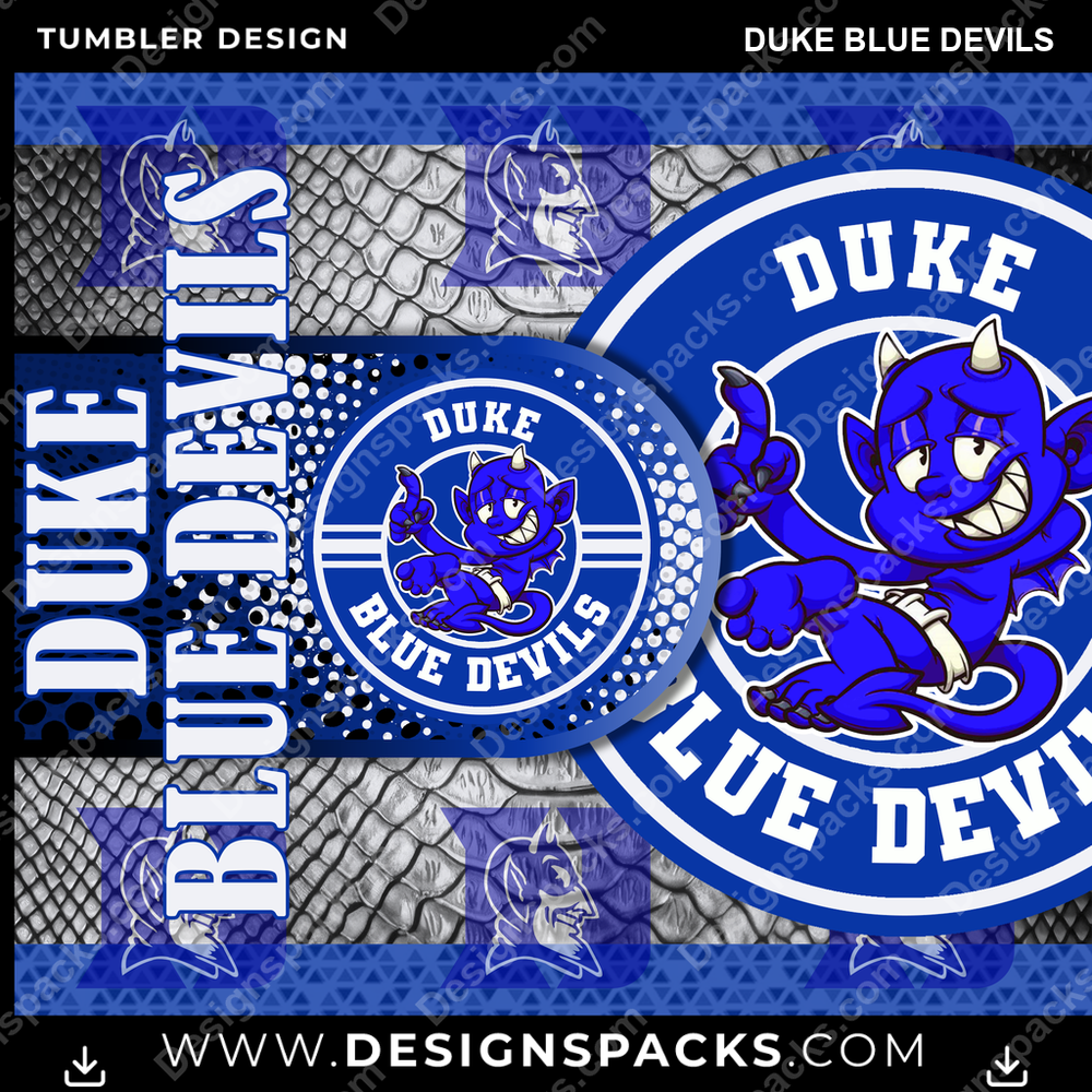 College Sport Hyper Duke Blue Devils Tumbler Digital Wrap Design