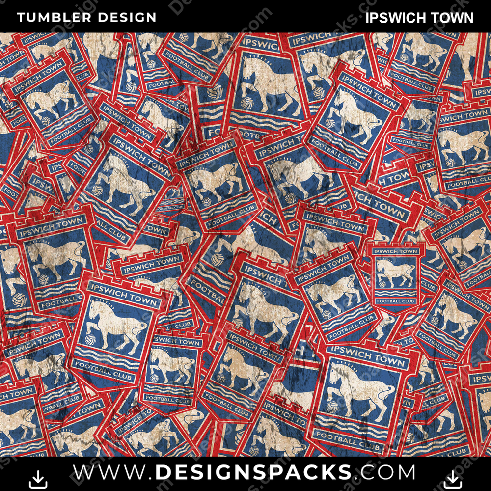 Soccer Logo BG Ipswich Town Tumbler Digital Wrap Design