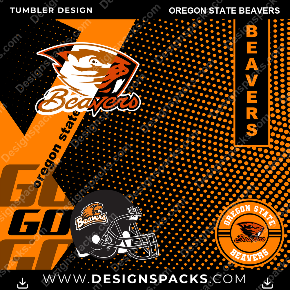 College Sport GO Oregon State Beavers Tumbler Digital Wrap Design