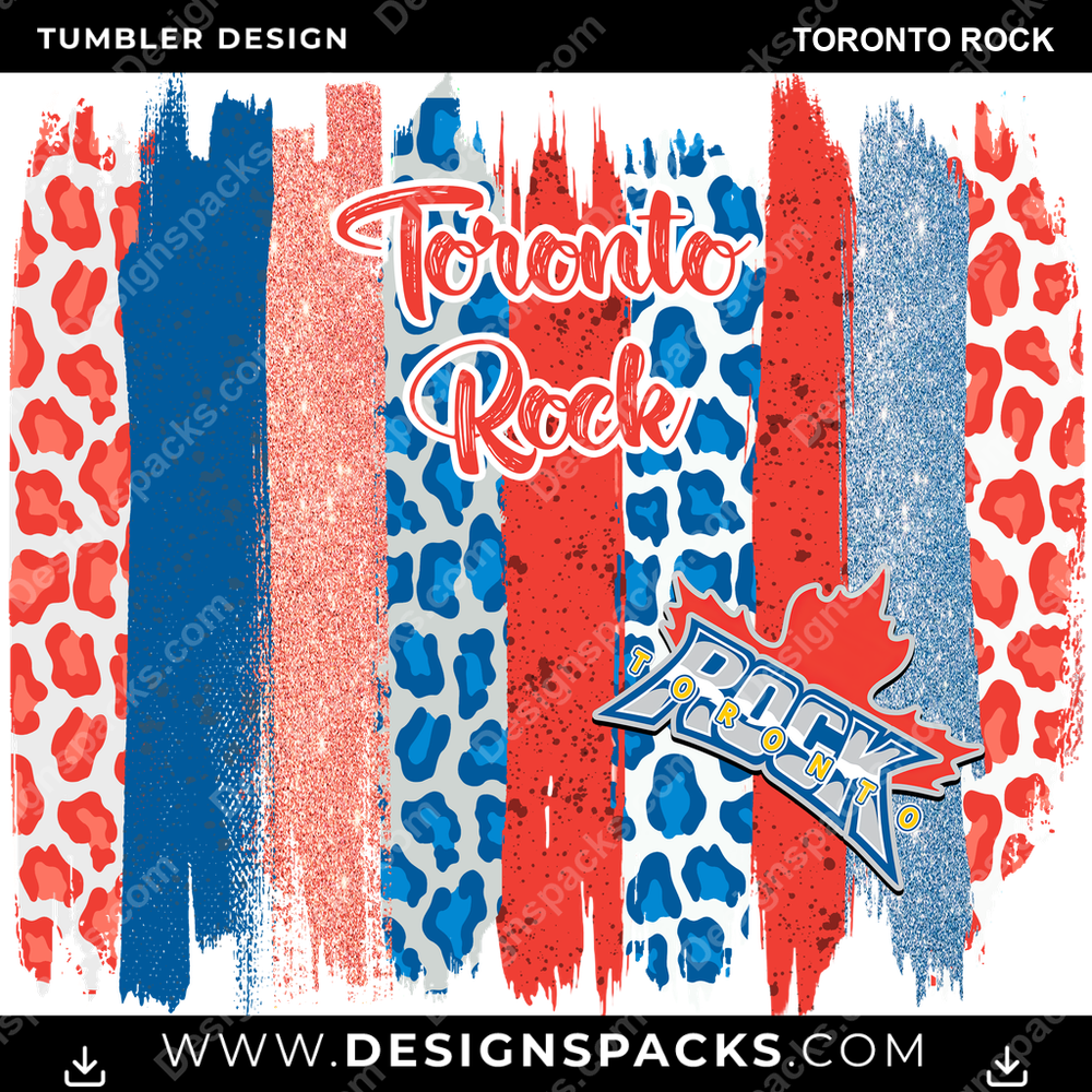 Lacrosse Brush Strokes Toronto Rock Tumbler Digital Wrap Design
