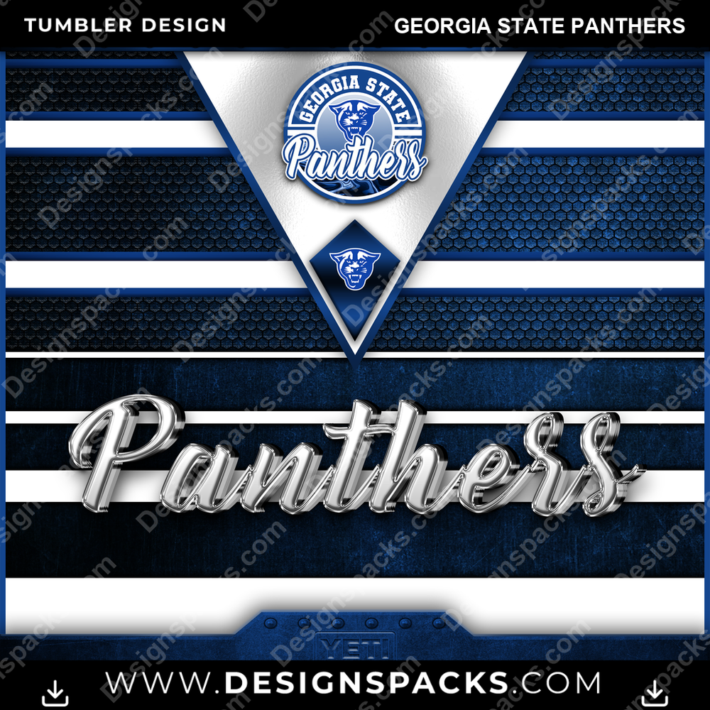 College Sport YETI Georgia State Panthers NCAA College Sport Tumbler Digital Wrap Design Download