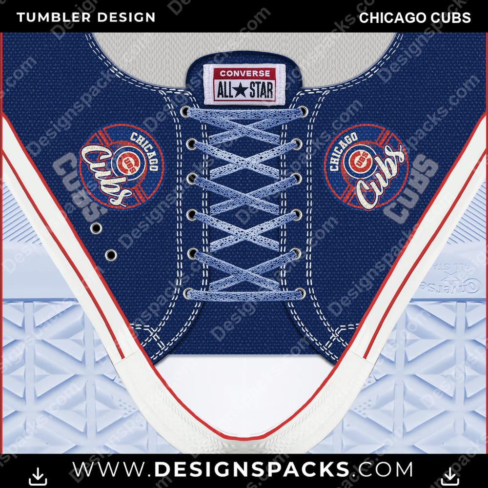 Baseball Converse Chicago Cubs Tumbler Digital Wrap Design