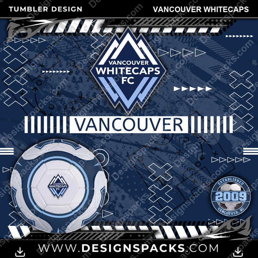 Soccer Xs & Os Vancouver Whitecaps Tumbler Digital Wrap Design