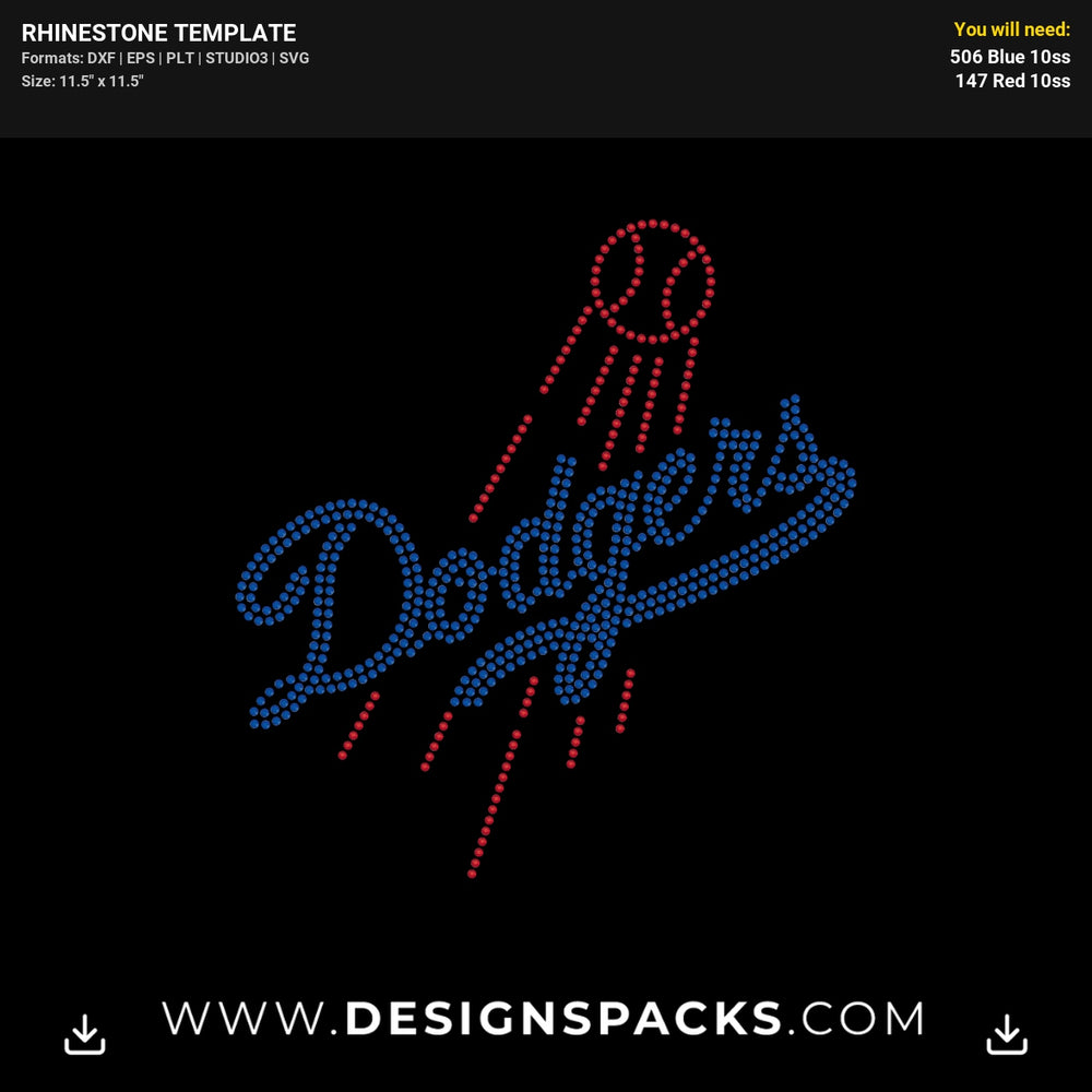 Dodgers Rhinestone Digital Template
