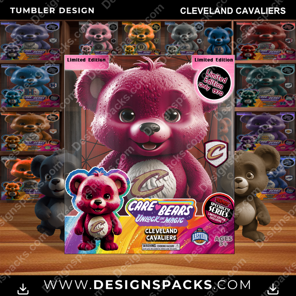 Basketball Care Bear Box Cleveland Cavaliers Tumbler Digital Wrap Design