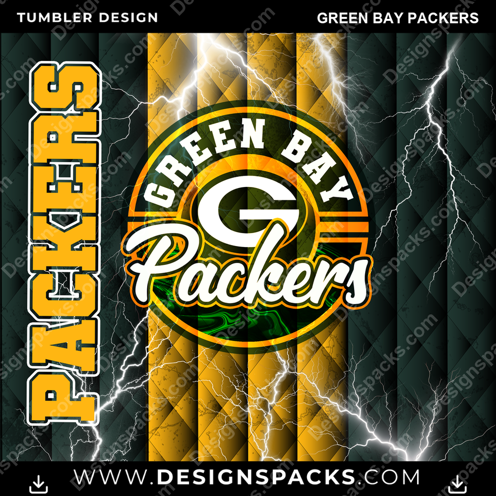 Football Diamond Green Bay Packers NFL Football Tumbler Digital Wrap Design Download
