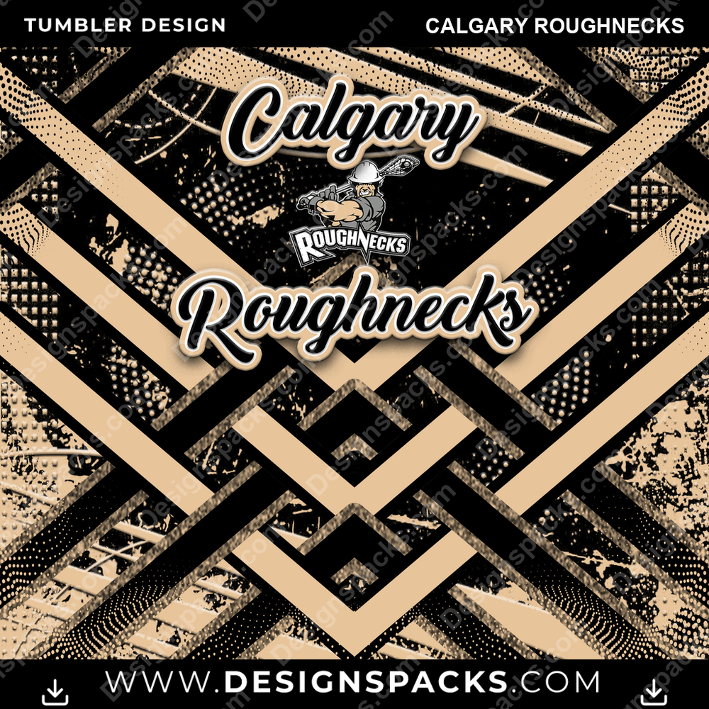 Lacrosse Glitter Stripe Calgary Roughnecks Tumbler Digital Wrap Design