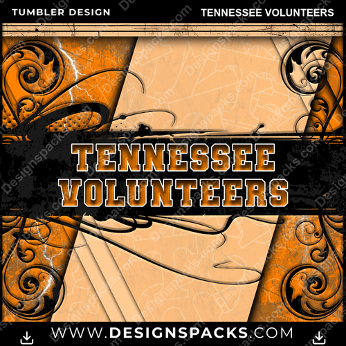 College Sport Elegant Tennessee Volunteers NCAA College Sport Tumbler Digital Wrap Design Download