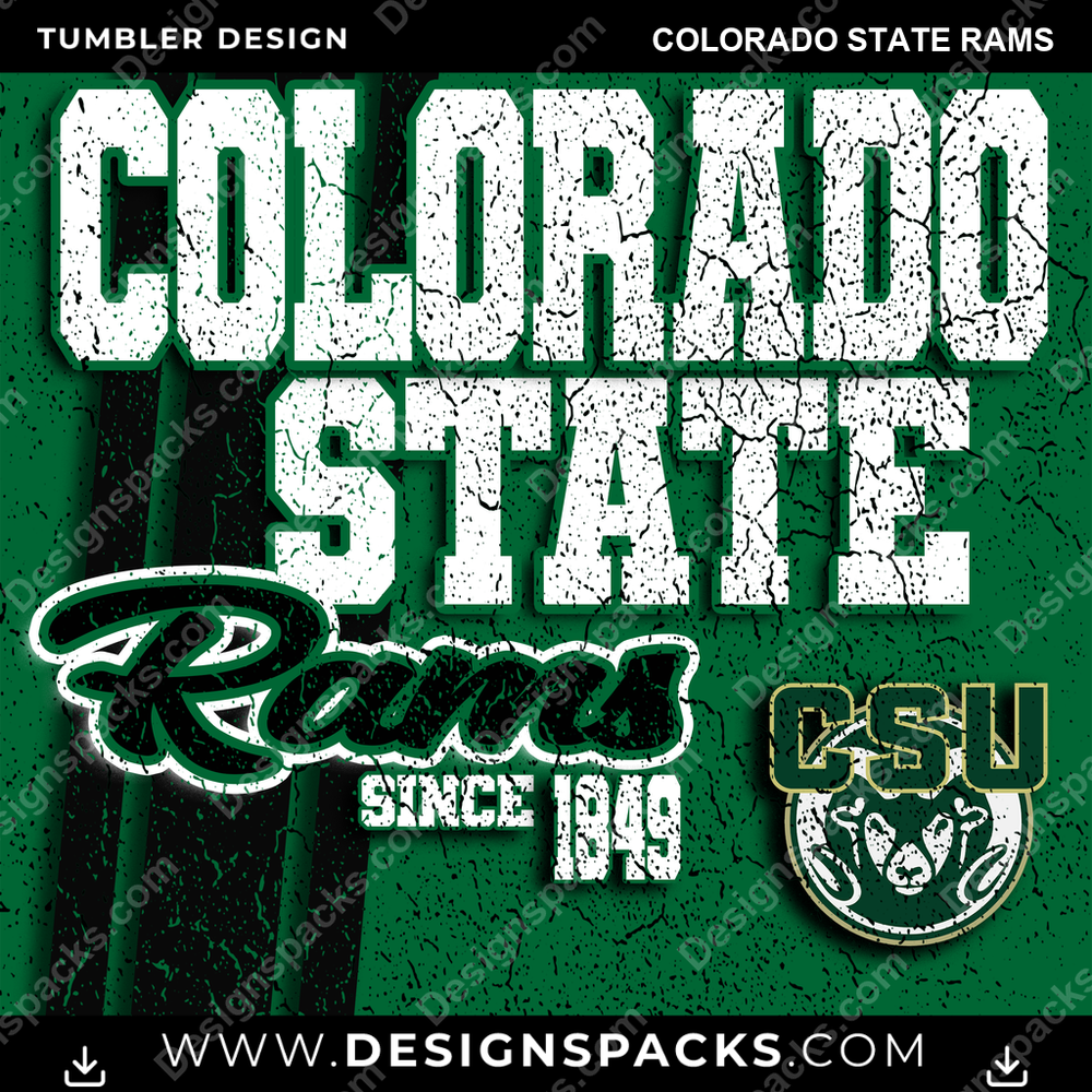 College Sport Grunge Colorado State Rams NCAA College Sport Tumbler Digital Wrap Design Download