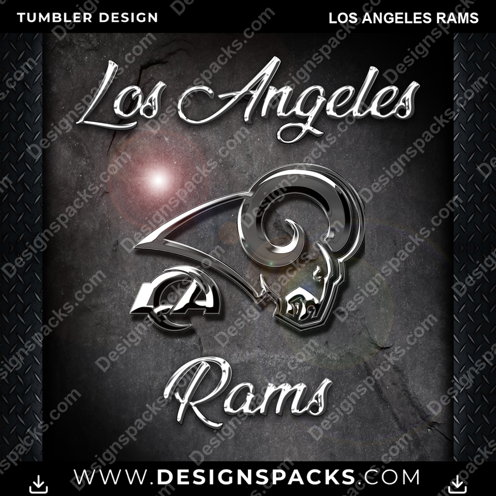 Football Chrome Los Angeles Rams Tumbler Digital Wrap Design