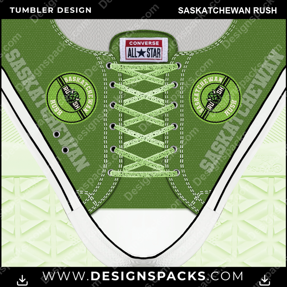 Lacrosse Converse Saskatchewan Rush Tumbler Digital Wrap Design