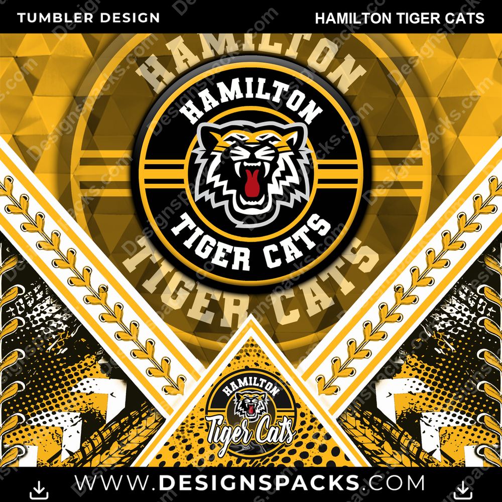 Canada Football Diamond Hamilton Tiger Cats CFL Canada Tumbler Digital Wrap Design Download