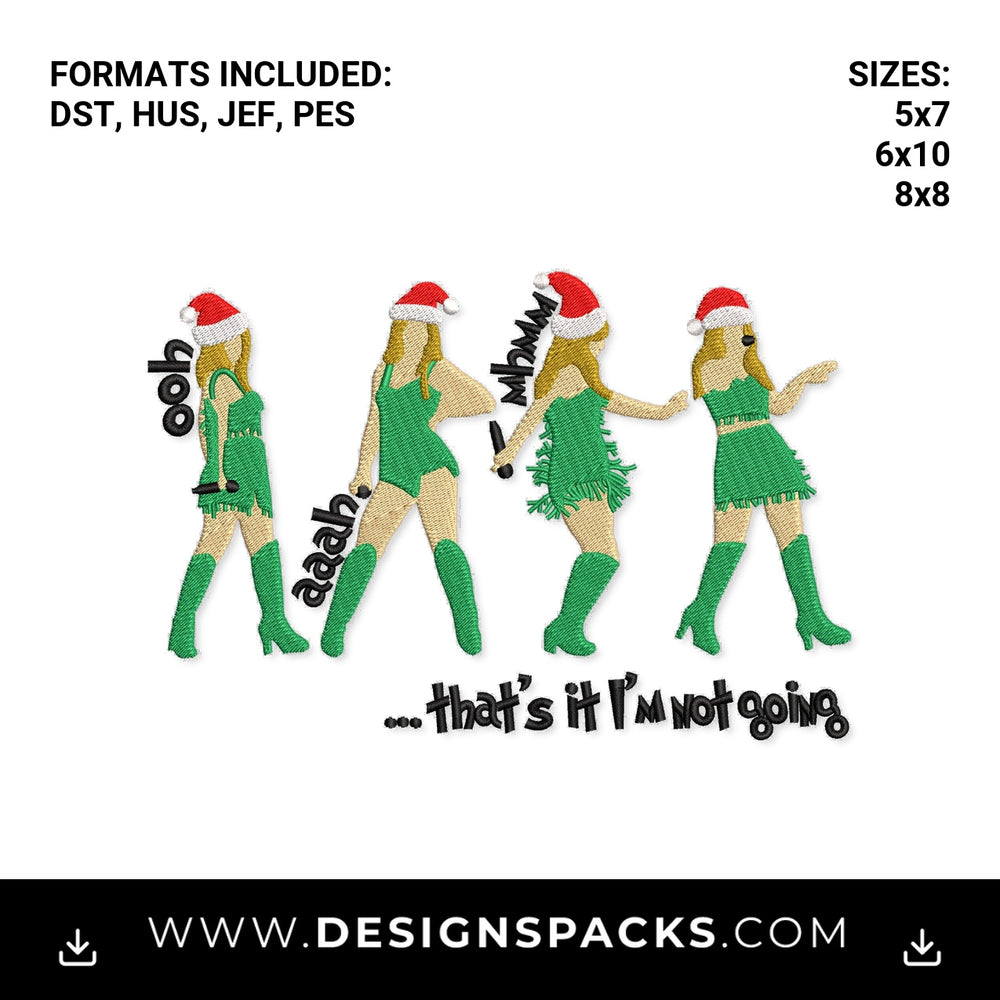 Christmas Eras Tour That's It I'm Not Going Embroidery Design - Instant digital download pattern at Designspacks.com
