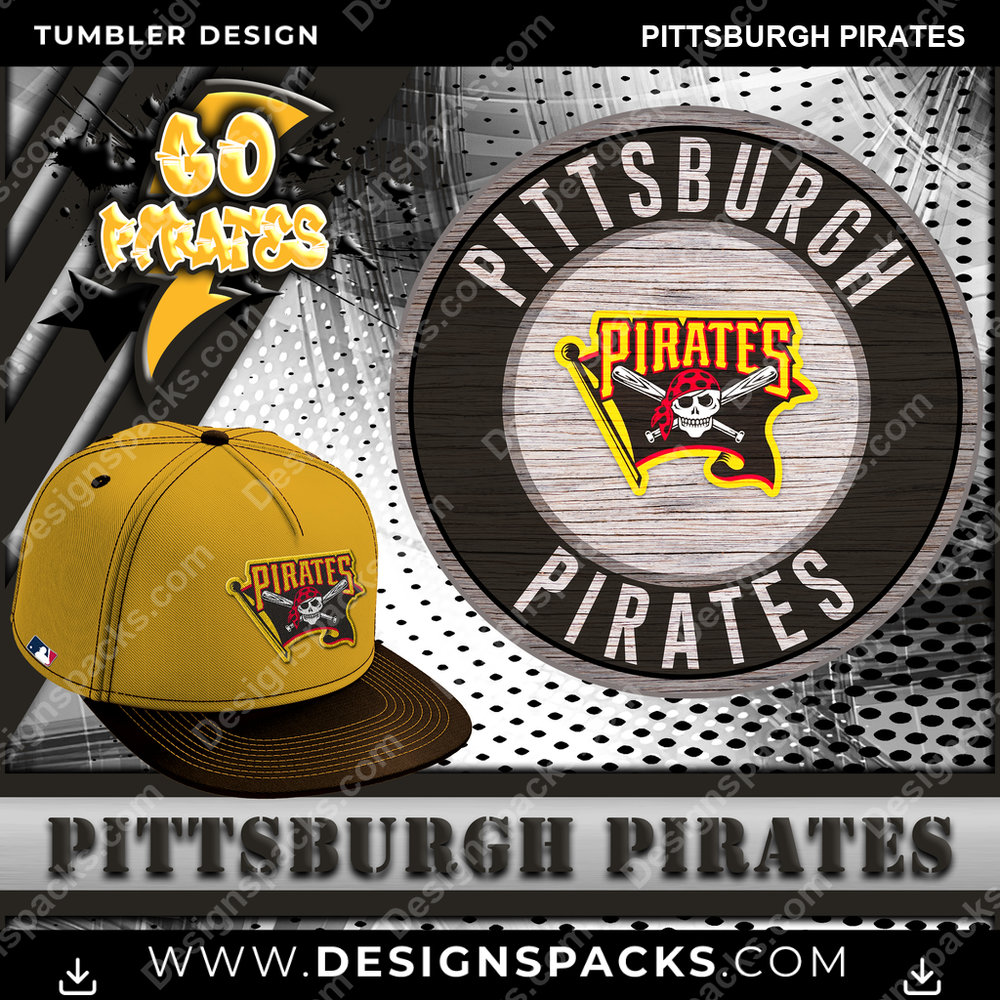 Baseball Go Team Pittsburgh Pirates Tumbler Digital Wrap Design