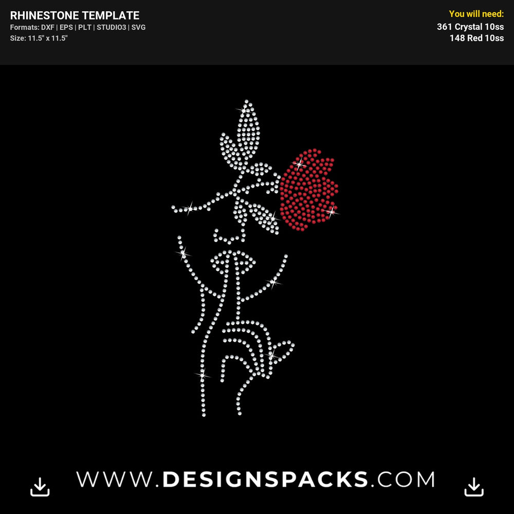 Shhh Woman Face Finger Lips Rhinestone Digital Template