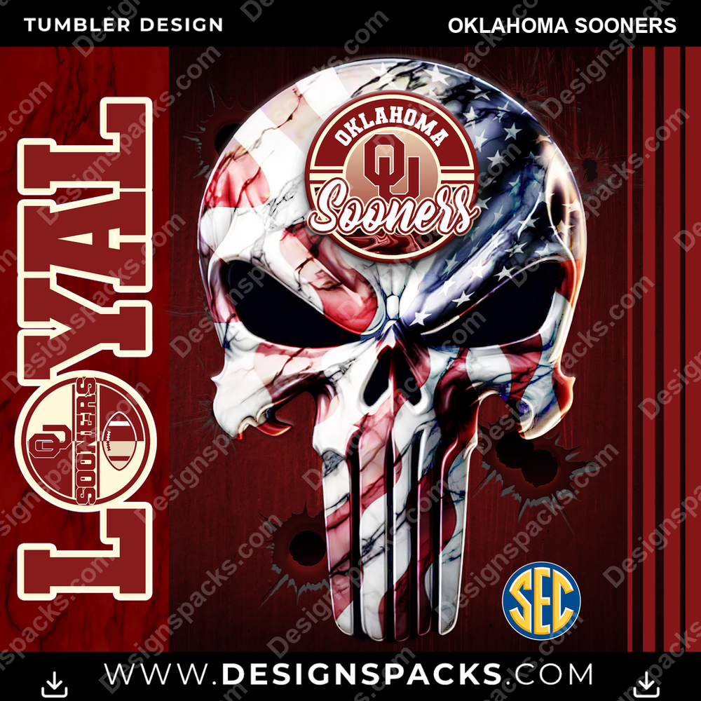 College Sport Loyal Oklahoma Sooners NCAA College Sport Tumbler Digital Wrap Design Download