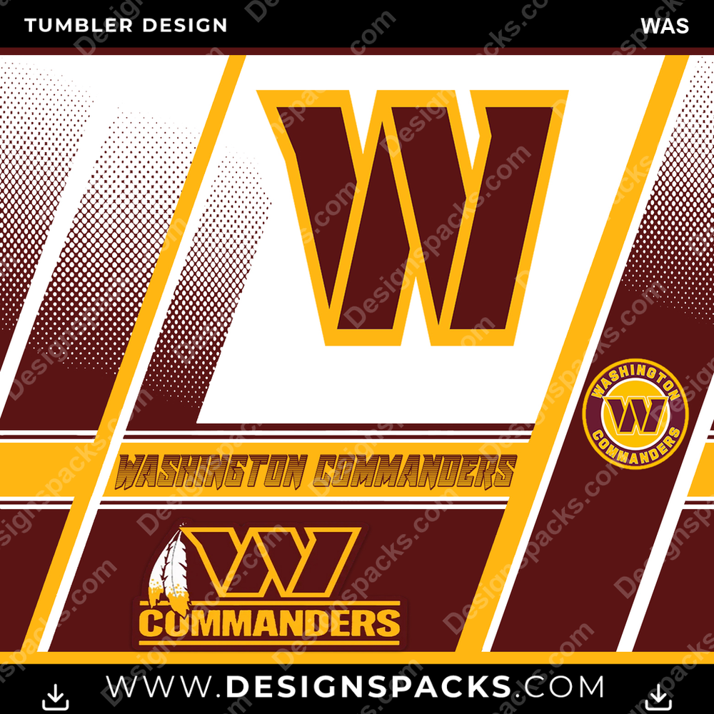 Football Sports WAS NFL Football Tumbler Digital Wrap Design Download