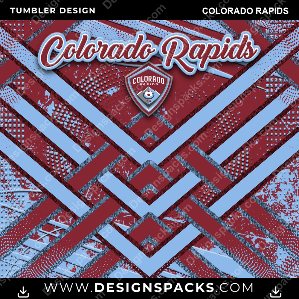 US Soccer Glitter Stripe Colorado Rapids Tumbler Digital Wrap Design