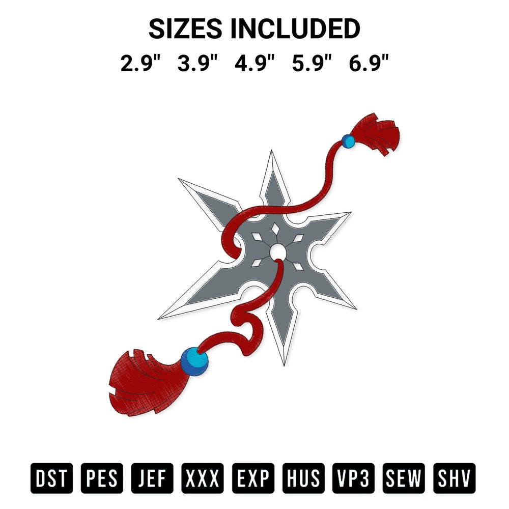 Add a unique touch to your apparel with the Shuriken Embroidery Design embroidery file. Premium instant download available now on Designspacks.com. Available sizes: 2.9", 3.9", 4.9", 5.9", 6.9".