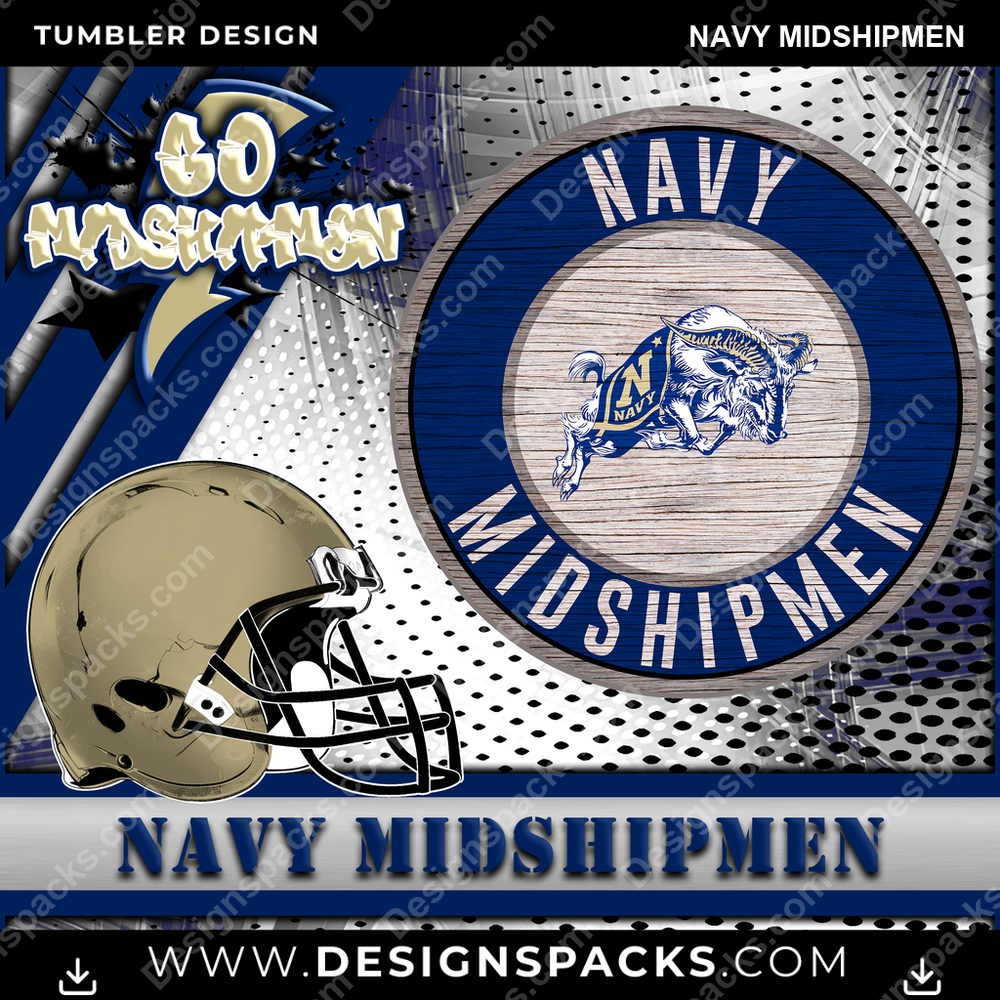 College Sport Go Team 2 Navy Midshipmen NCAA College Sport Tumbler Digital Wrap Design Download