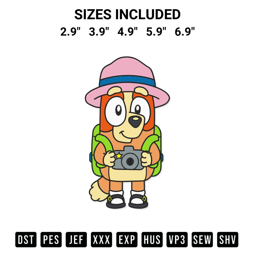 Download the Bingo Safari Tourist Embroidery Design machine embroidery design exclusively at Designspacks.com. Premium digitized pattern for apparel and DIY crafts. Available sizes: 2.9", 3.9", 4.9", 5.9", 6.9".