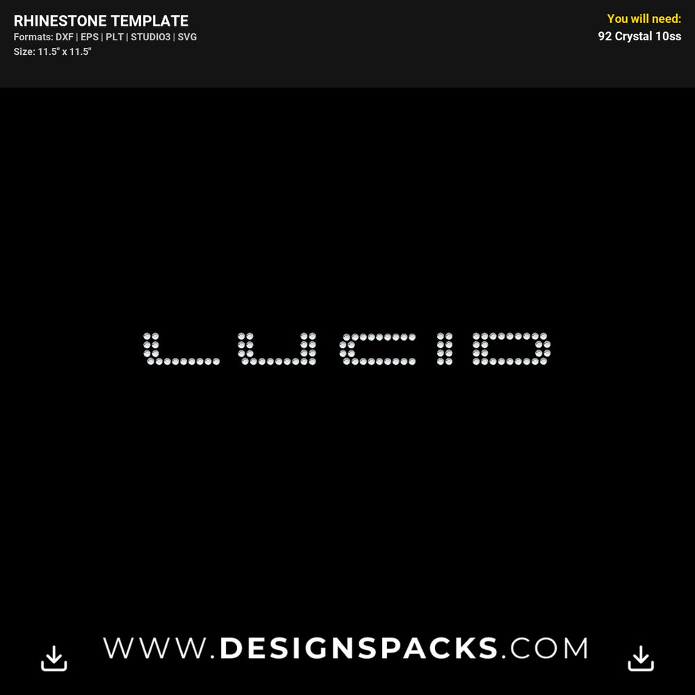 Lucid Motors Logo Rhinestone Digital Template