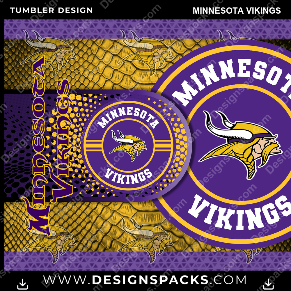 Football Hyper Minnesota Vikings Tumbler Digital Wrap Design