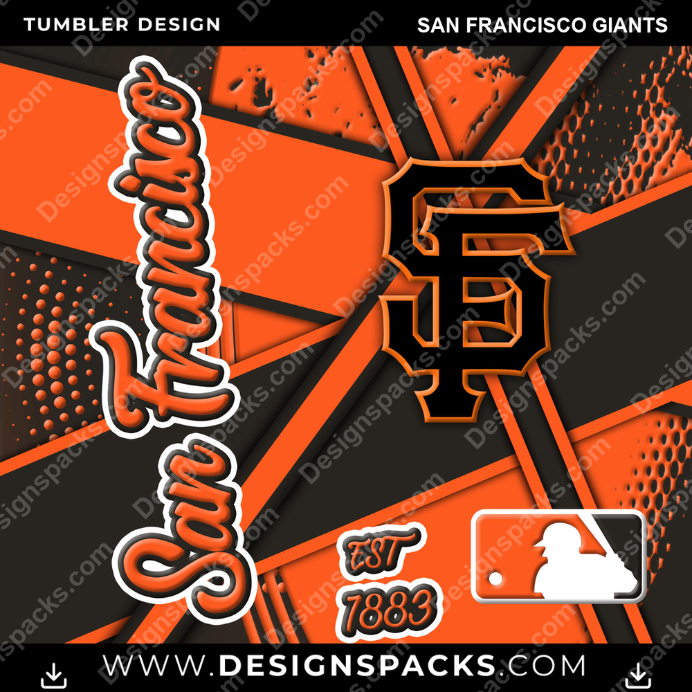 Baseball Team Sport San Francisco Giants Tumbler Digital Wrap Design